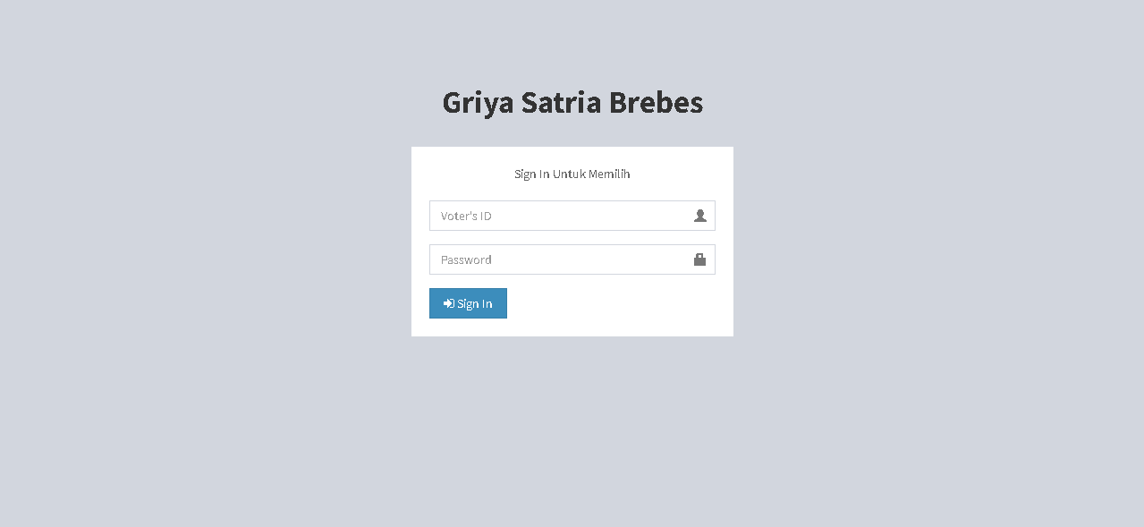Halaman Login Pemilih