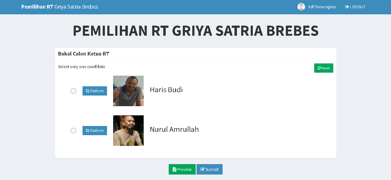 Halaman Pemilih
