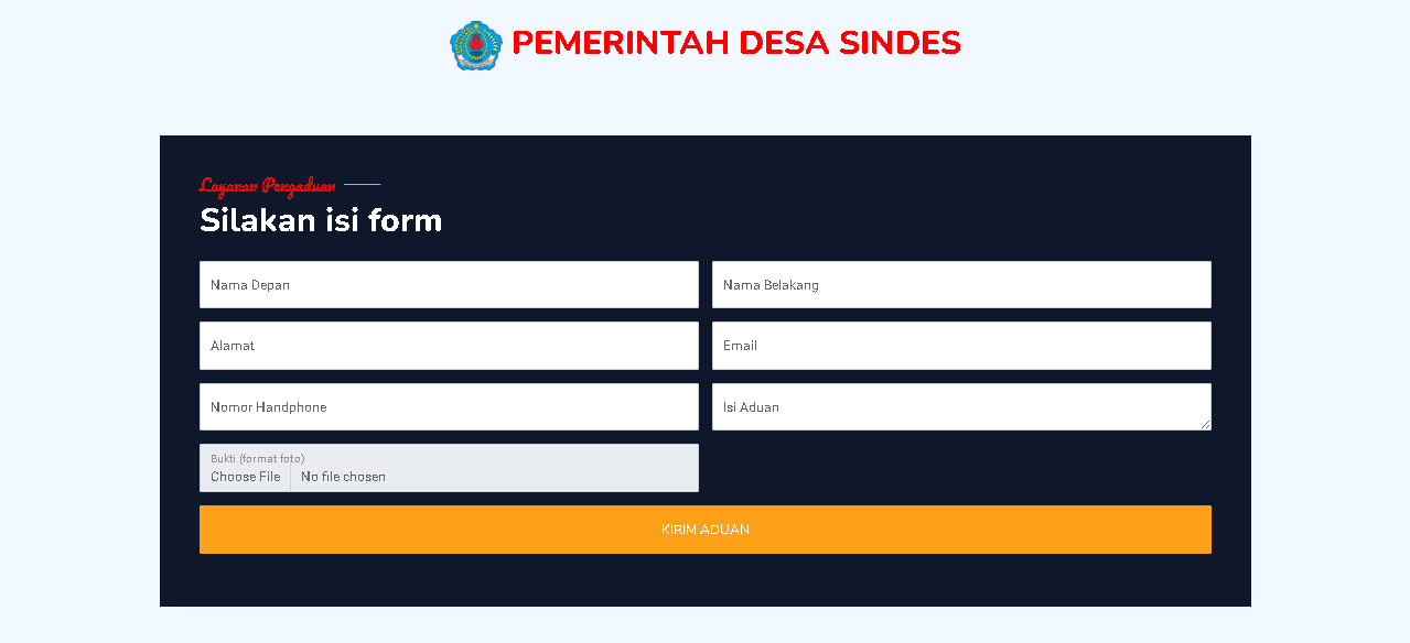 Form Pengaduan